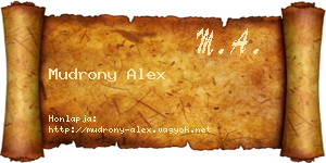 Mudrony Alex névjegykártya