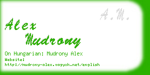 alex mudrony business card